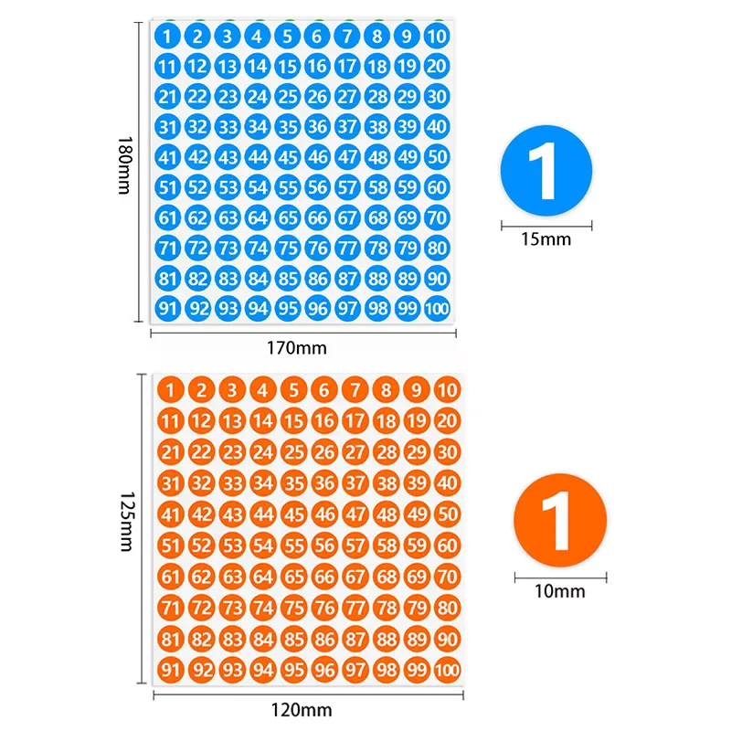 5 أوراق عدد ملصقات 1-100 التسمية عدد ملصق Diy بها بنفسك الحرفية مسمار البولندية زجاجة صمغ سكرابوكينغ مذكرات القرطاسية #6