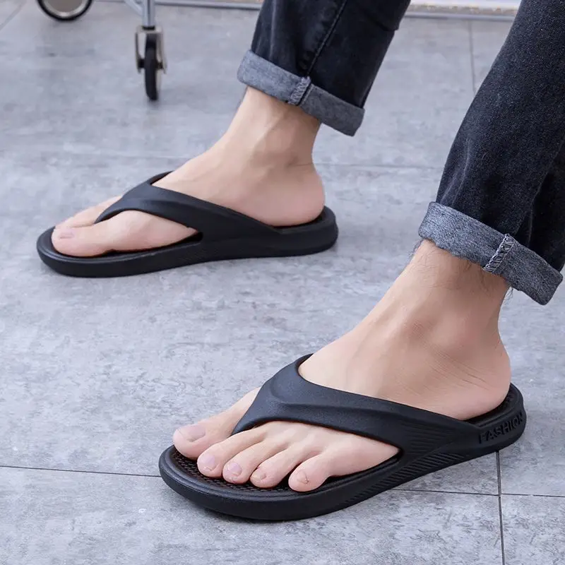

Men's Classy Flip-Flops Summer Casual Stylish Simple K-Style Pvc Plastic Flip-Flops Daily Outdoor Beach Comfortable Sandals for Men