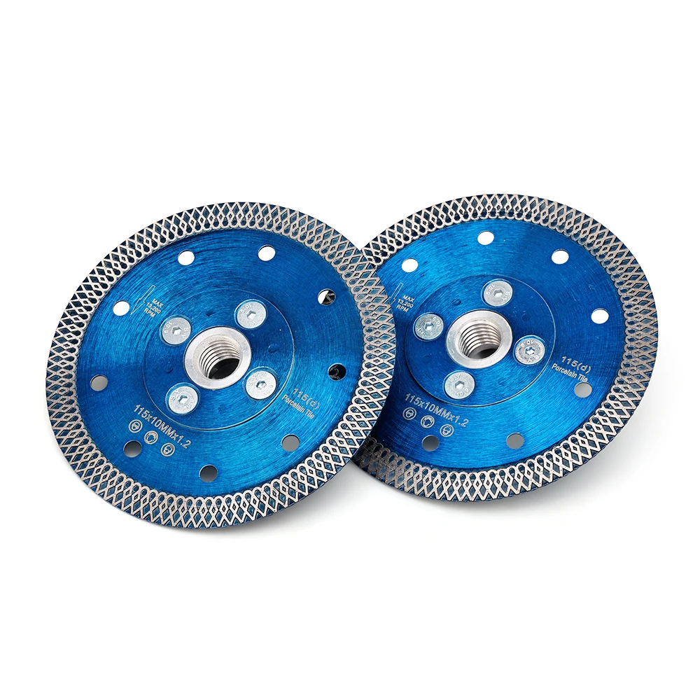 Hojas de sierra para azulejos de diamante, 1 hoja de azulejos Turbo de malla de 4,5 pulgadas con brida de 5/8 "-11 o M14 para azulejos de porcelana, granito y mármol