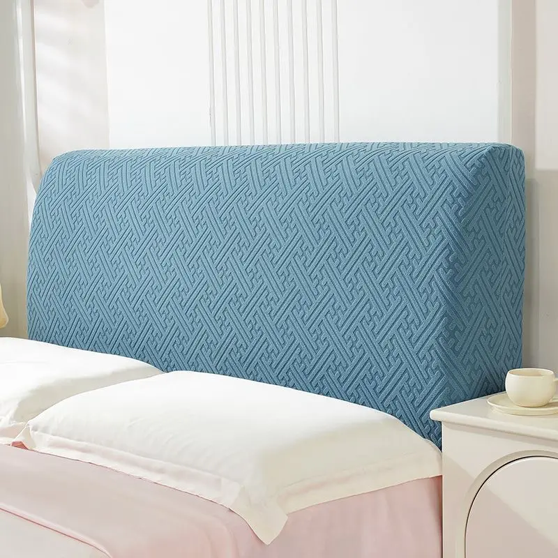 1pc Jacquard Bed Headboard Cover Solid Color Elastic Bed Head Slipcover Leaves Printed All-inclusive Bed Backrest Cover Bedroom view 4