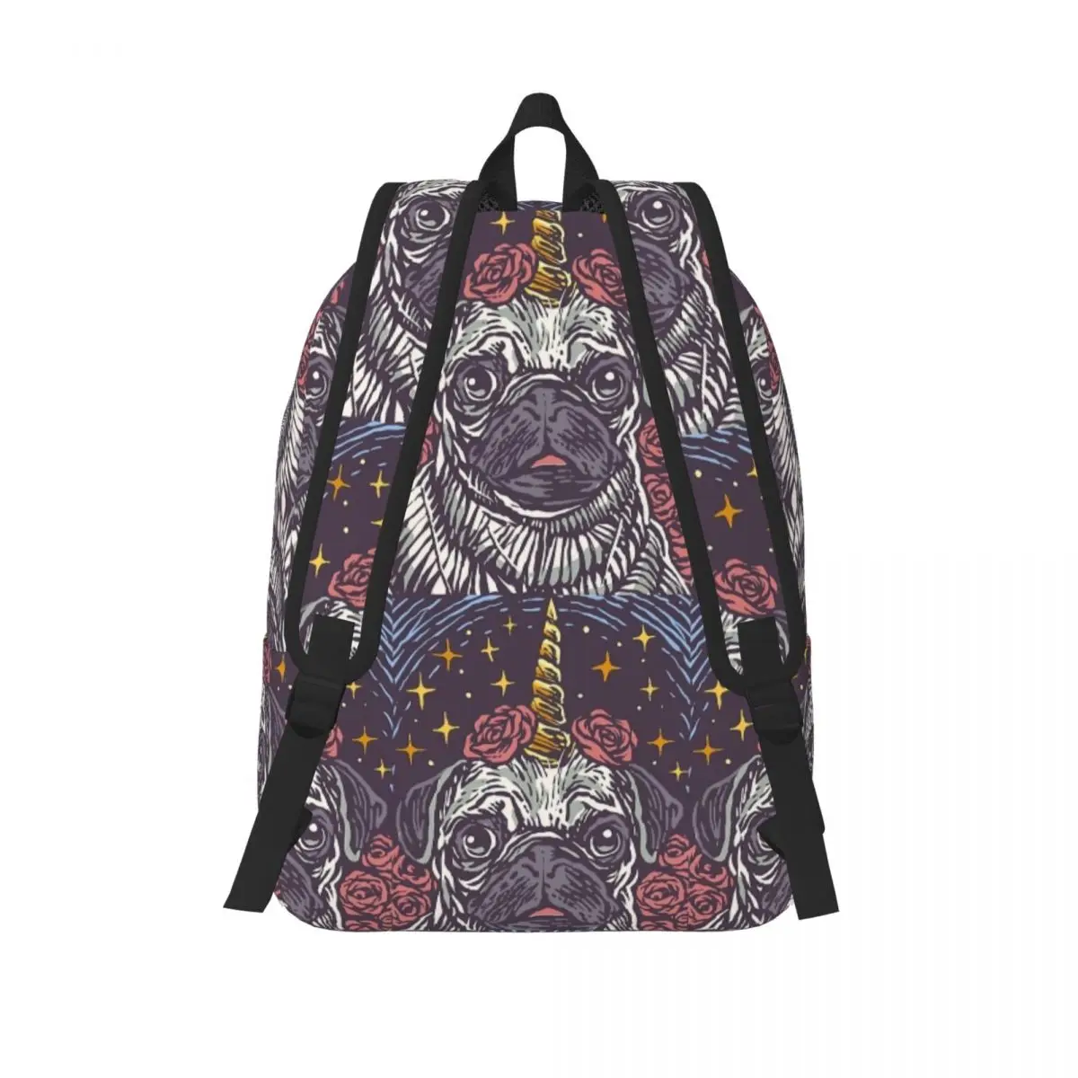 Mochila Pug de unicornio para niño y niña, bolsa escolar para estudiantes, Puglife Dogs Puggy Pet Daypack, guardería, Primaria, senderismo