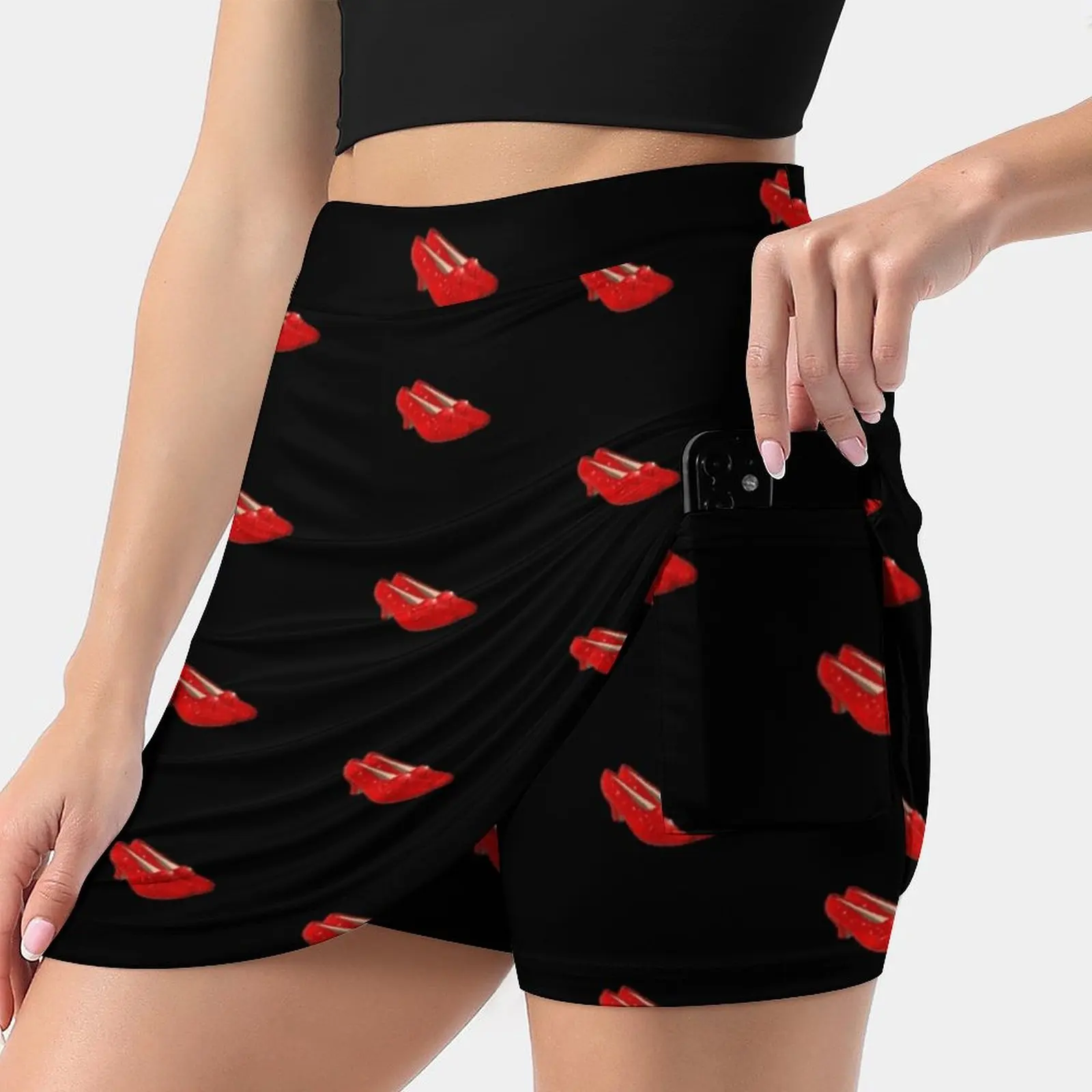 Dorothy'S Ruby Red Slippers Women's skirt With Pocket Vintage Skirt Printing A Line Skirts Summer Clothes The Dorothy Slippers