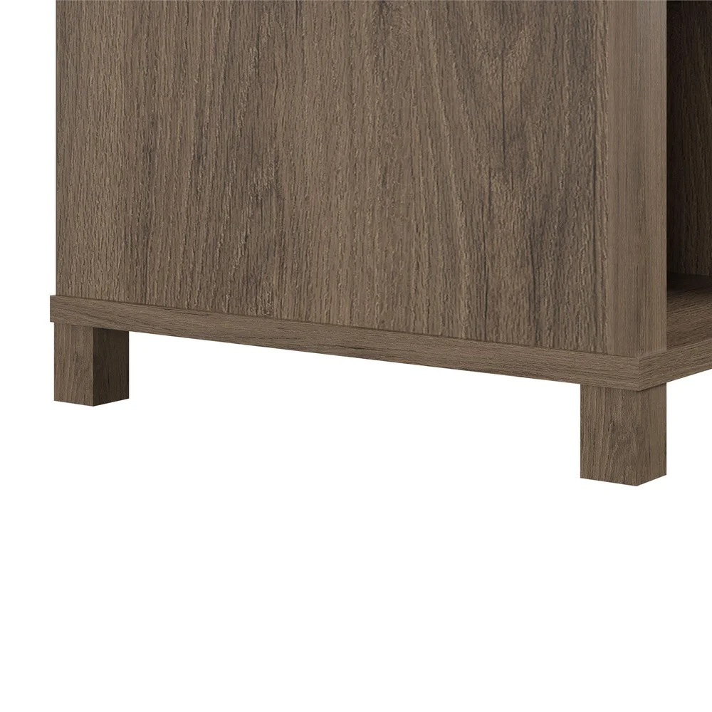 Parsons Suporte de TV TVs de tela plana de 50 polegadas Prateleiras ajustáveis Acabamento de carvalho rústico Console de TV independente com gerenciamento de fios