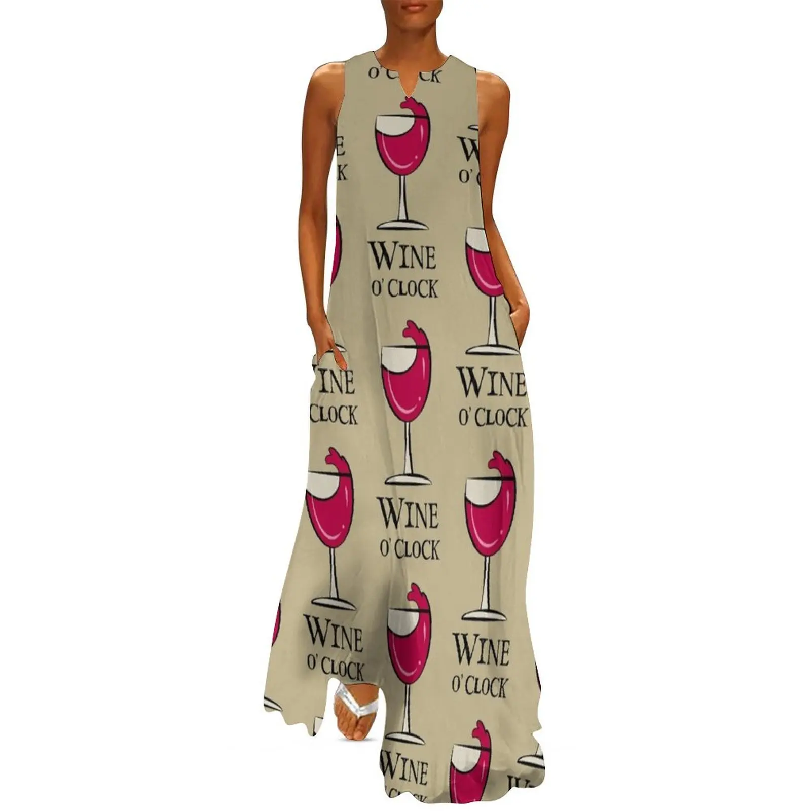 Wine O' Clock Long Dress summer clothes for women dress party night women's elegant loose dresses Dress