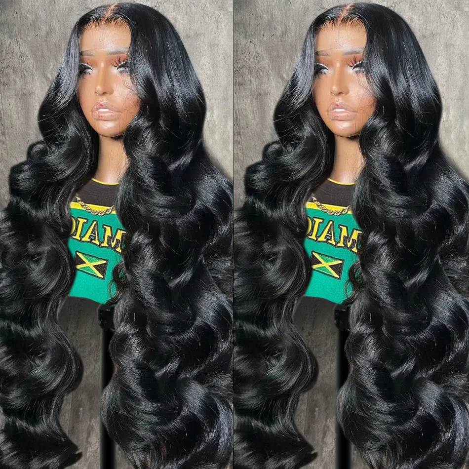 250 Density Body Wave 13x6 HD Transparent Lace Front Wig 30 32 inch Brazilian 13x4 Lace Frontal Human Hair Wigs For Women