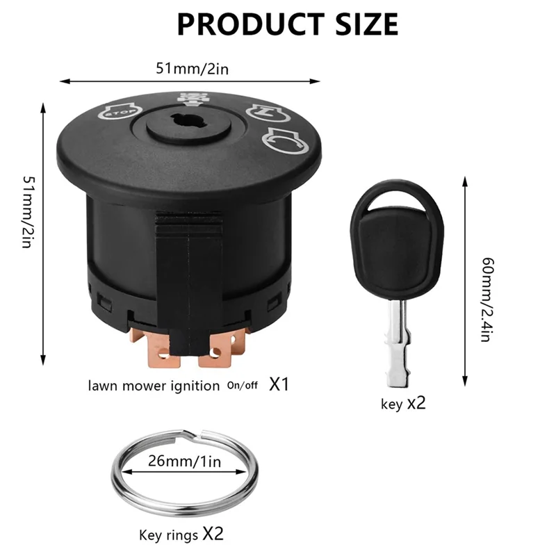 점화 스위치 키 포함, 잔디 예초기 트랙터 193350 532193350, 4 포지션