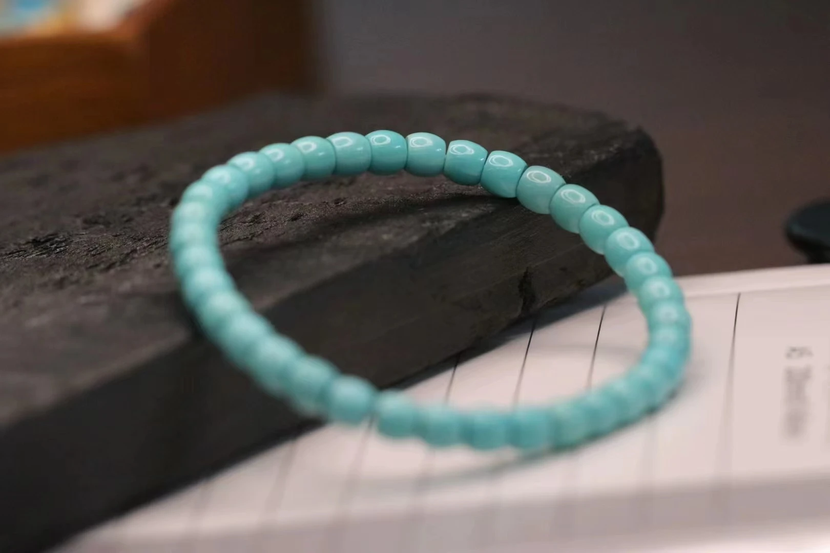 Chinese Wind  Natural RawTurquoise Bracelet Single Circle Soft Finger Wrap Female Bracelet Play Male Bracelet DIY Accessories