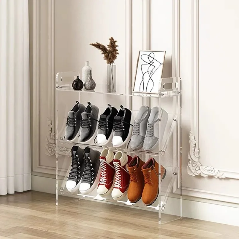 Acrylic multi-layer shoe rack, modern household transparent storage shoes