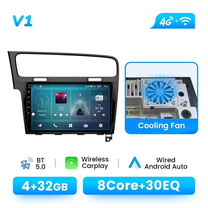 Draadloze Carplay GPS Auto Multimedia Speler Voor VW Golf 7 2013-2017 Android 14 Radio 1280*720 IPS navigatie DSP AI Voice