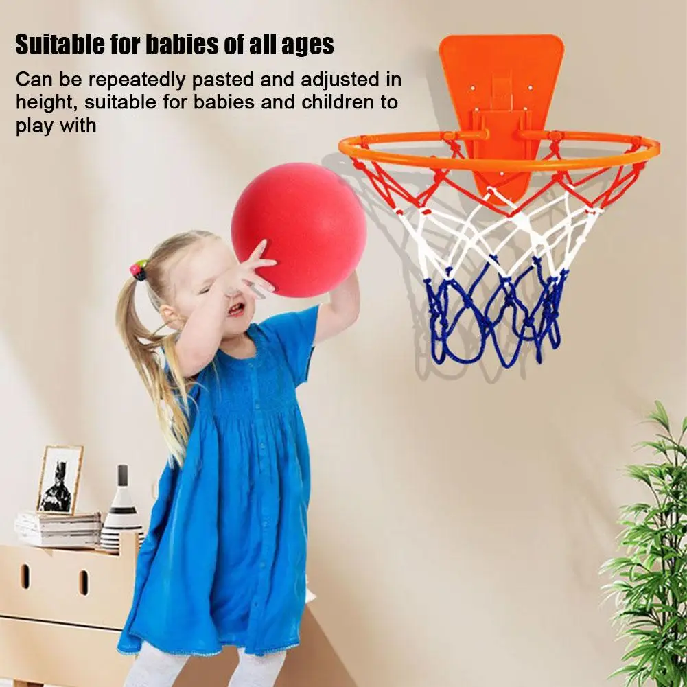 Juego divertido de seguridad para interiores para niños, de aro Mini juego de baloncesto para ejercicio en casa, soporte de marco de pared, cesta de