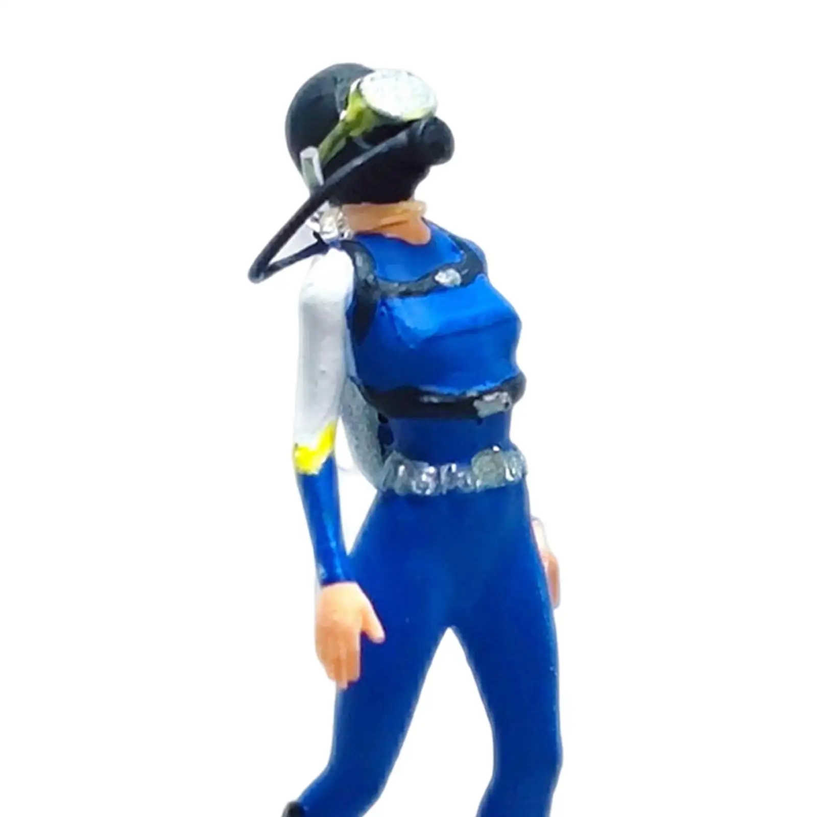 1/64 Figurine d'azione Figurine di persone per oggetti di scena fotografici in miniatura Blu