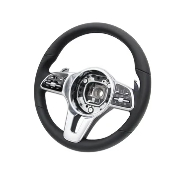 Factory customized black button leather steering wheel For Mercedes Benz C GLC E S CLS AMG zc-801-p2-y