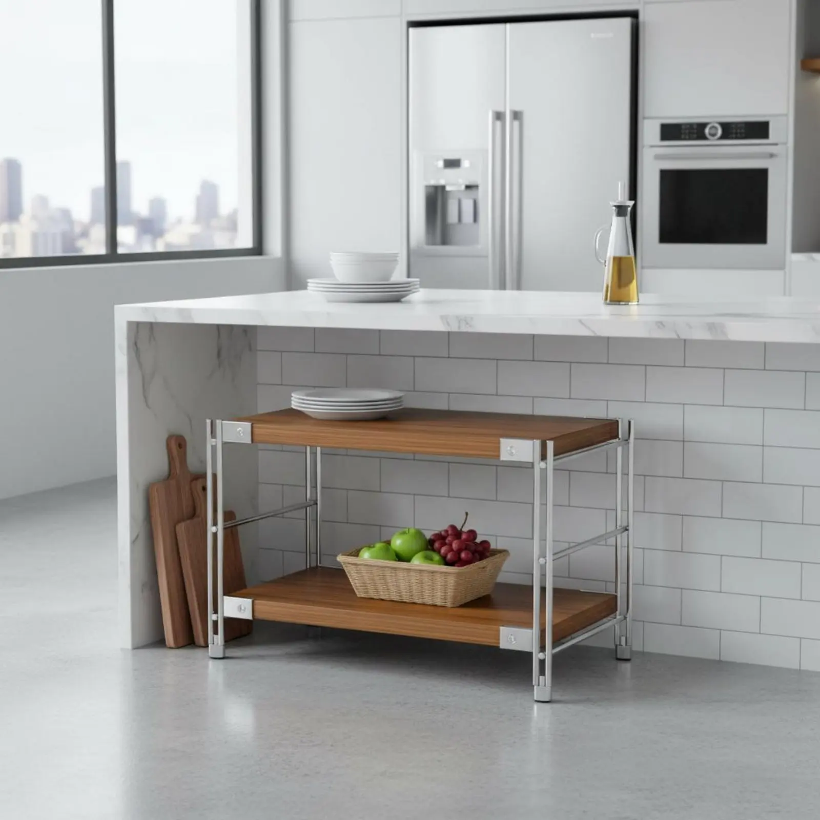 Narrow Floor Standing Shelf X-Shaped Brace Brace Multi-Tier Accessible Shelving Single-Tier Utilitarian Design Display Rack