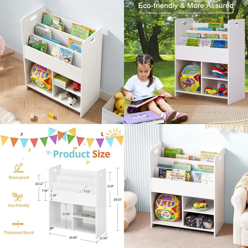 

Белая деревянная трехъярусная детская книжная полка с местом для хранения игровой комнаты, спальни и детской комнаты