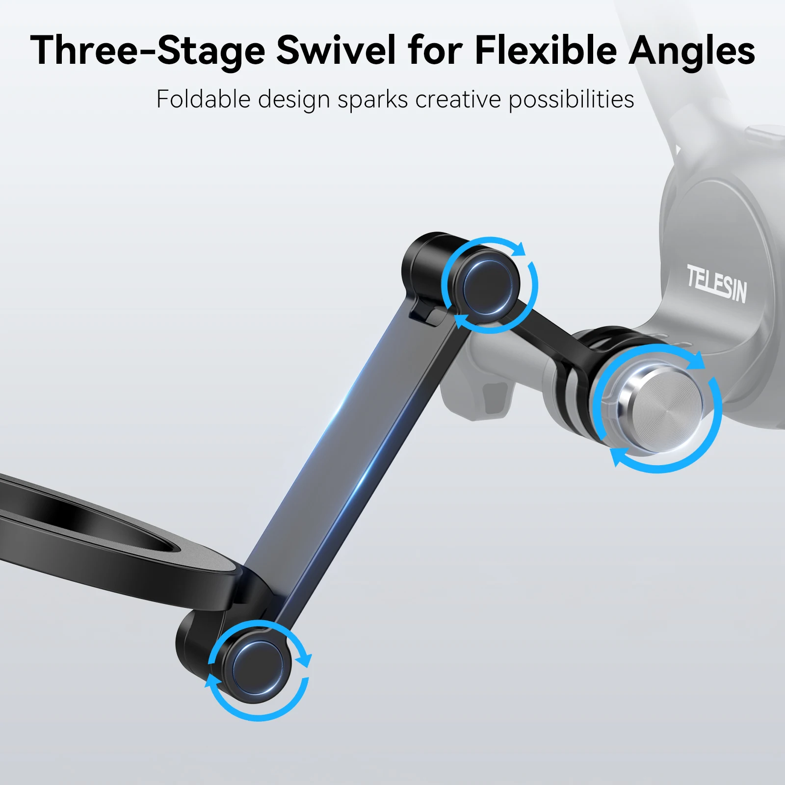 TELESIN Mobile Phone Magnetic Stand For Iphone 16 15 14 13 12 Andriod Phone Two Claw Adapter For Smart phone Magnetic mount