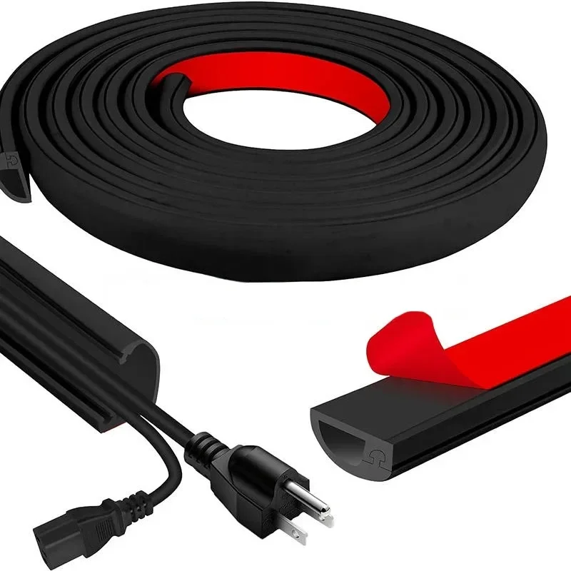 1 STÜCK 1/2/3/5 Meter Flexibles Bodenkabel Abdeckkabel Selbstklebendes Wandkabel Hider Internet Draht Kanal Kanal Schlitz Kabel Verwalten ﻿
