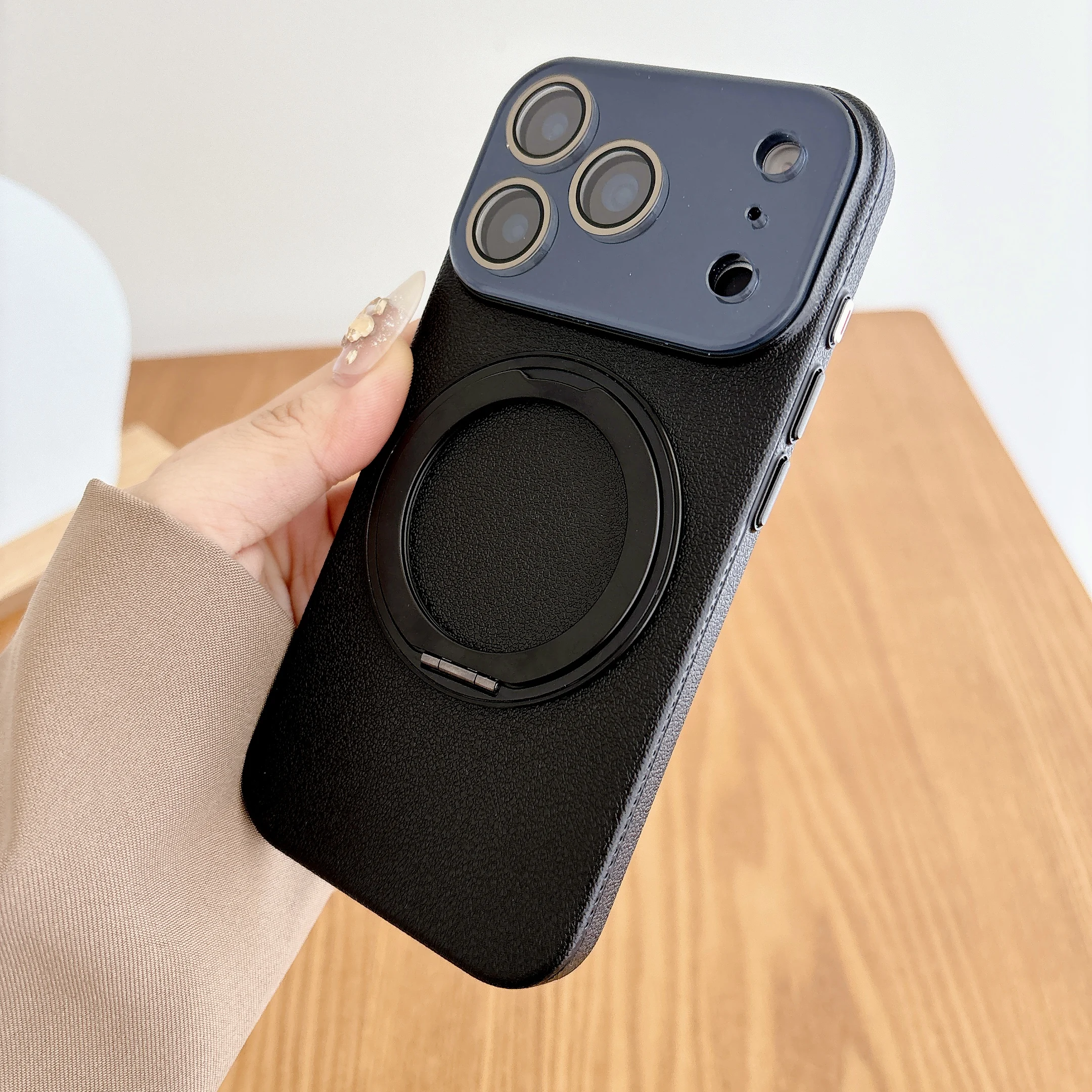 

For Magesafe Magnetic Case For iPhone 17 16 15 Pro Max Camera Protection Cover with 360 Degree Rotating Bracket For 14 13 12 11