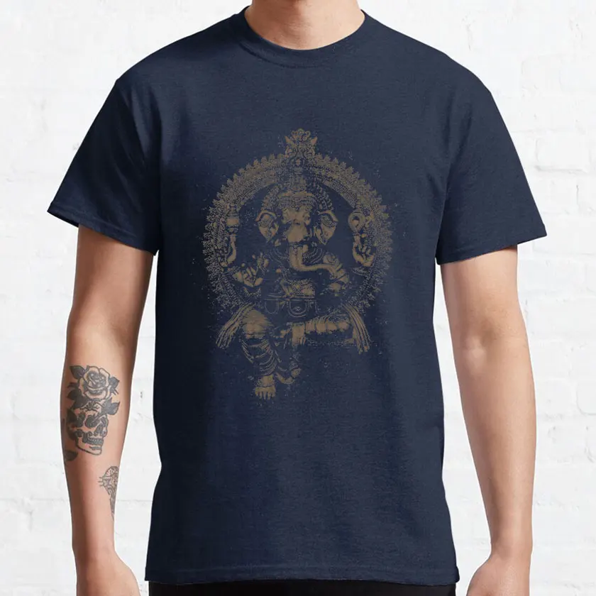 Ganesha Dark Ganapati bappa spirituality lord ganesha elephant God India ganesh chaturthi forever T Shirt 100% Cotton printed