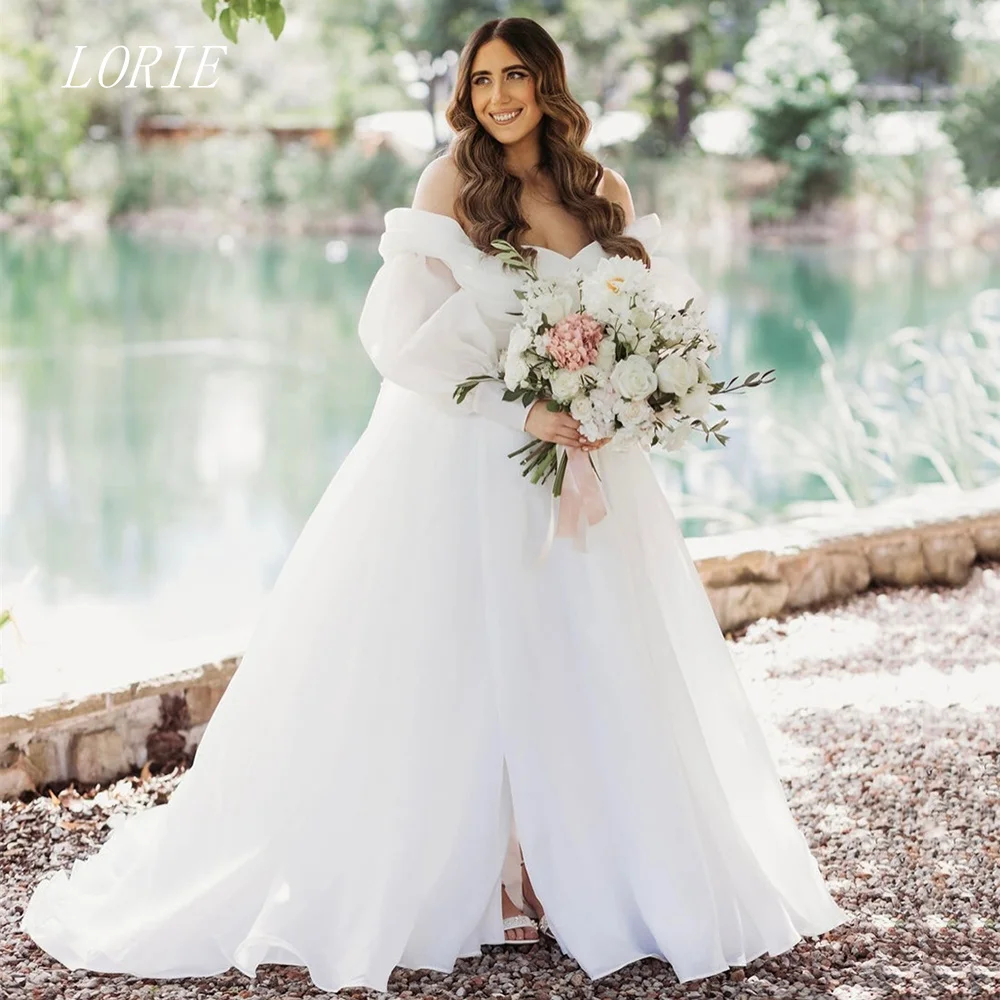

LORIE Luxury A Line Civil Wedding Dress Chifforn Bridal Dresses Off The Shoulder Engagement Wedding Gown Customized 2026
