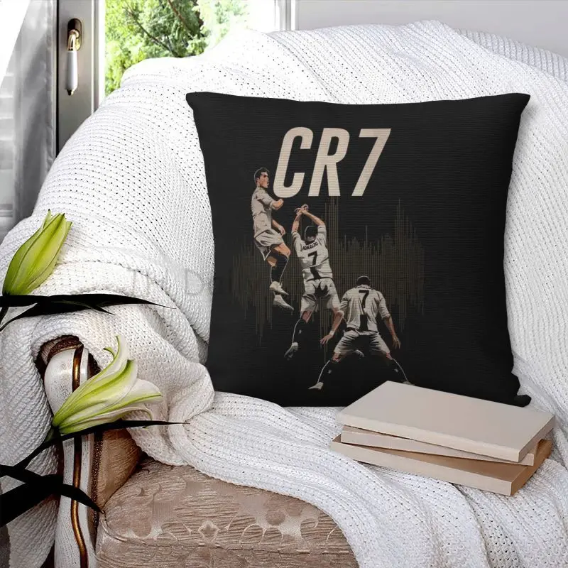 CR7 Soccer Print Square Pillow Cover, Washable Single-Sided Design, Multi-Scene Universal Pillowcase