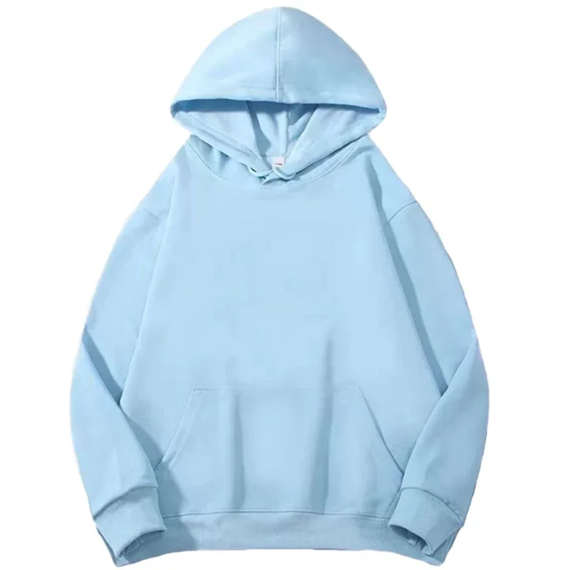 Autumn Women Fashion Sky Blue Khaki Hooded Tops Lady Versatile Cotton Long Sleeve Clothes Female Chic Korean Version Pullover