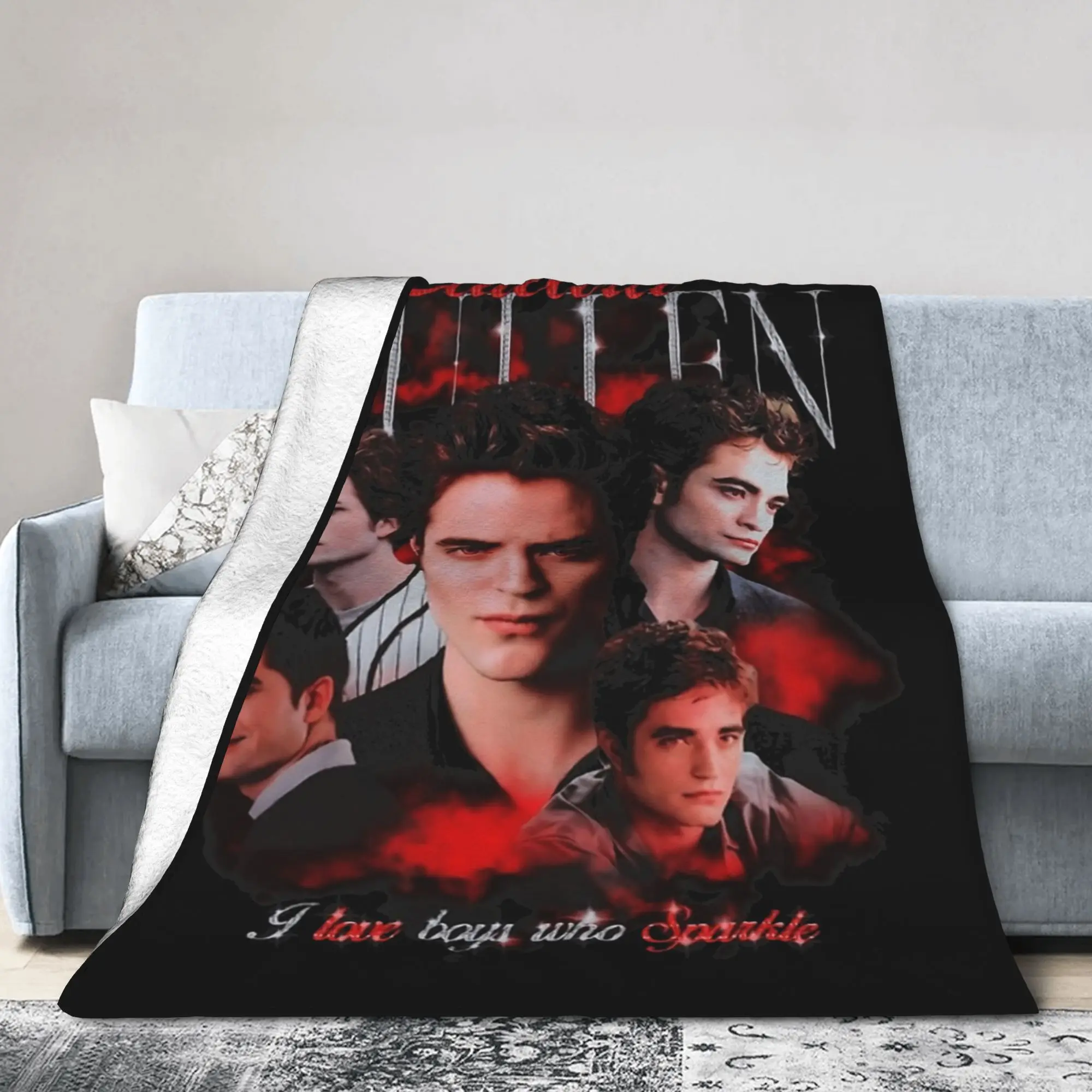 Twilights Vampire Edward Cullen Flannel Blankets  Awesome Bedding Throw Blanket for Home Bed Warm Gift Multi-function