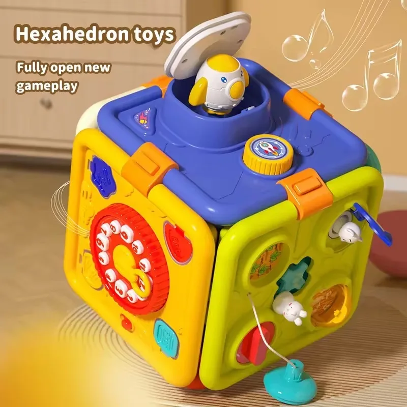 Multifunctional Music Cube DIY Montessori Toy for Kids - Sensory Toys, Educational & Battery Operated Fun!