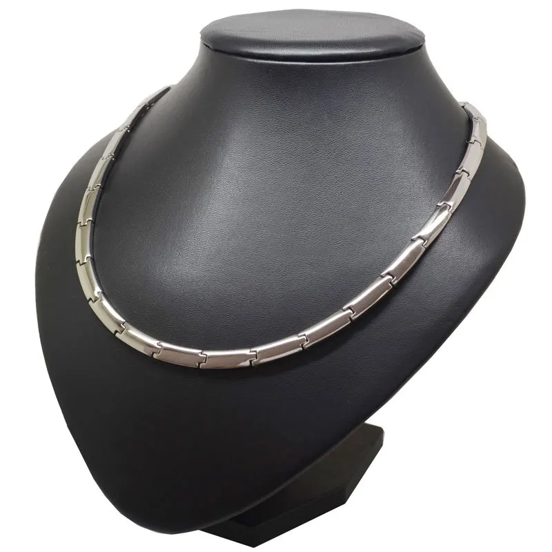 Classic Minimalist Art Pure Titanium Magnetic Therapy Necklace Collar