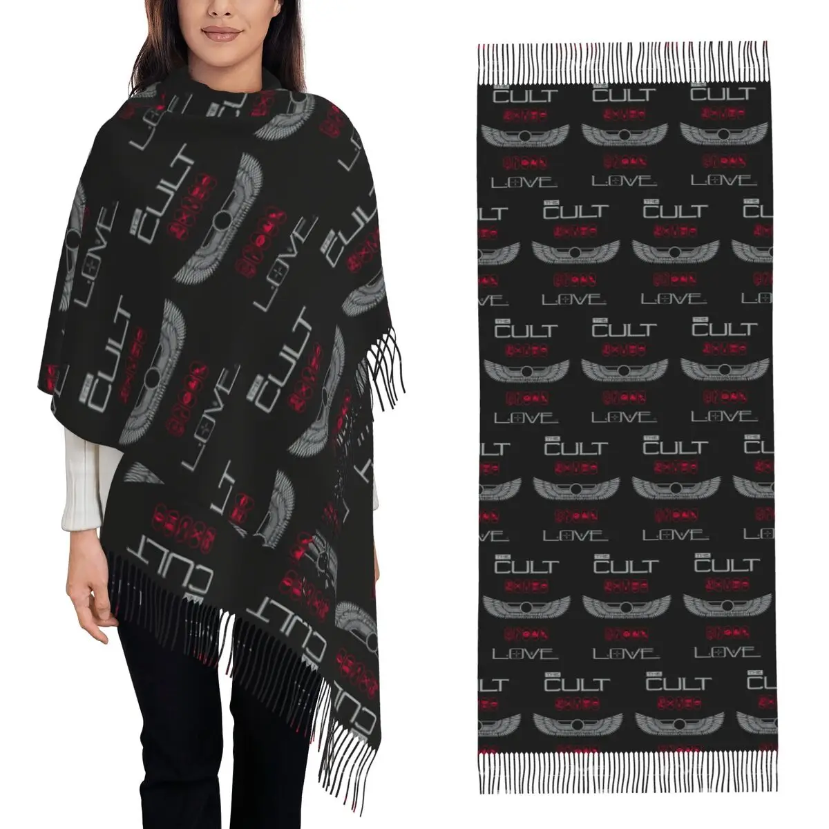 The Cult Love Scarf Tassel Scarves for Women Soft Warm Shawls and Wraps Long Fall Winter Shawl Wrap