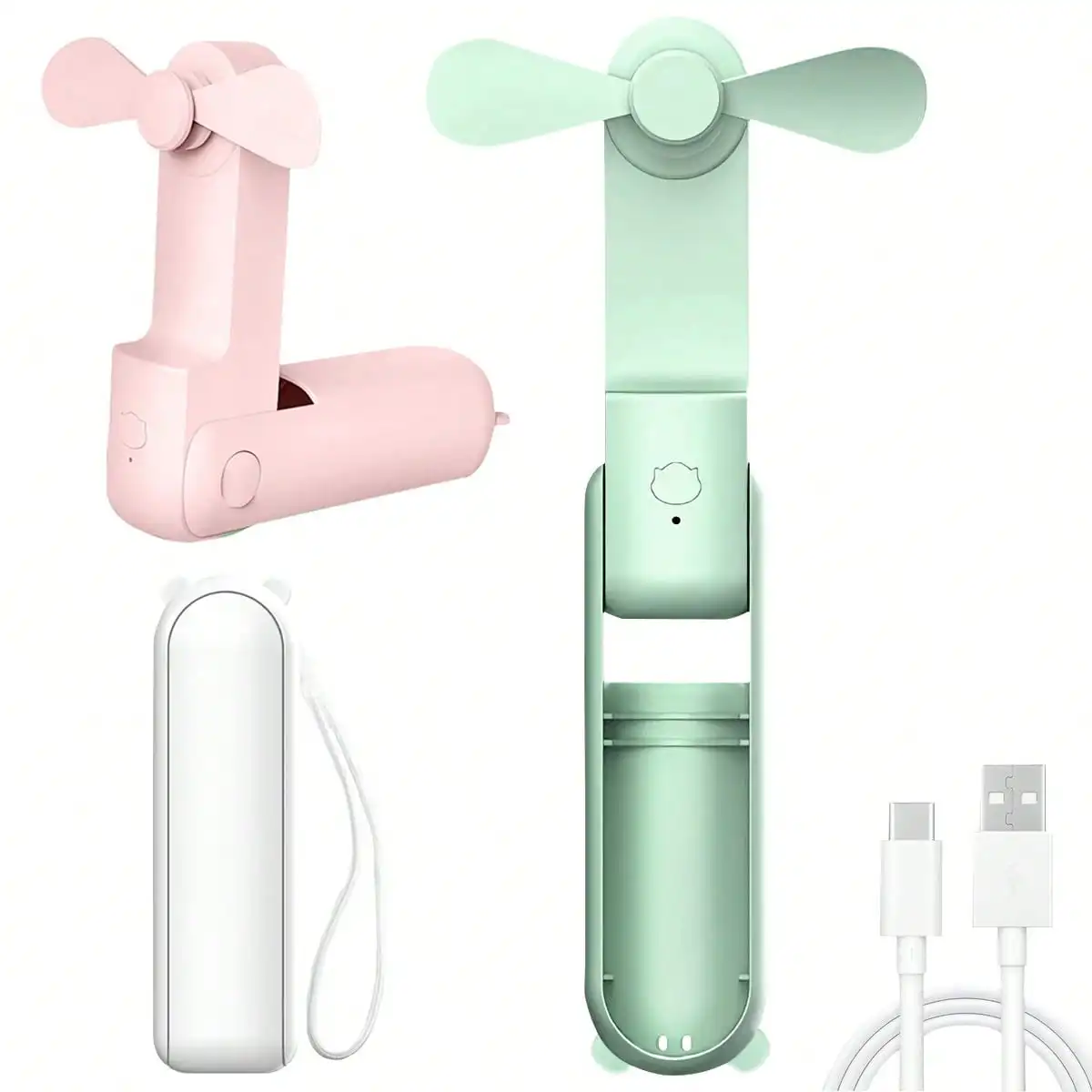 

High-End Ultra-Quiet USB Rechargeable Mini Neck Hanging Foldable Fan