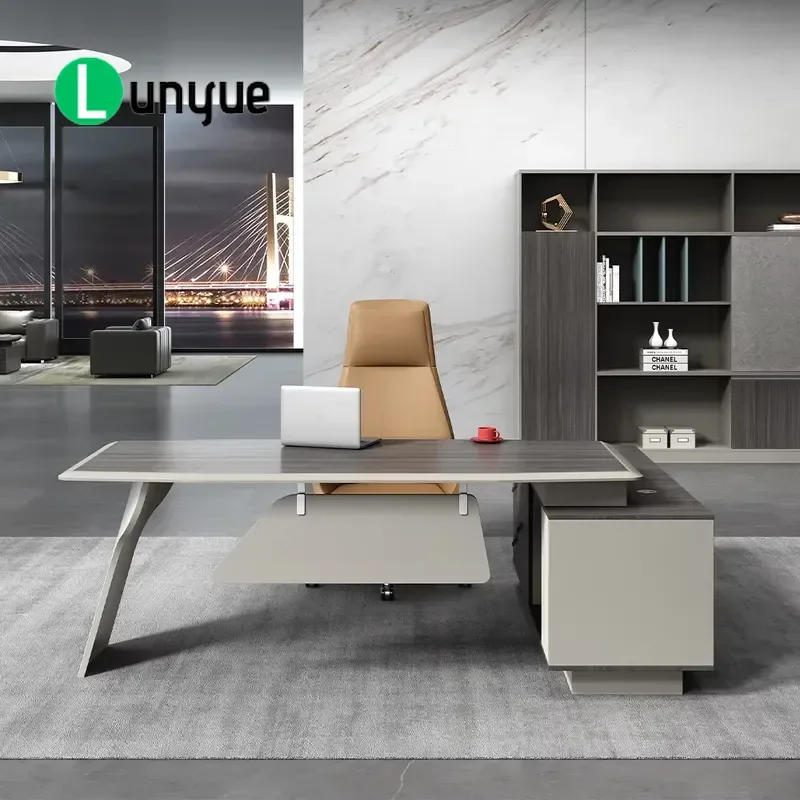 Modern L Shaped Desk Luxury Computer Writing Table Modular Home Office Furniture for Study Workstation Space Saving Design