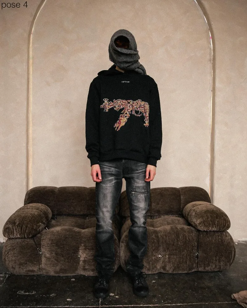 Y2K خمر هوديي طباعة نمط القوطي الطباعة البلوز المتضخم هوديي الشارع الشهير الرجال النساء الهيب هوب مريحة البلوز