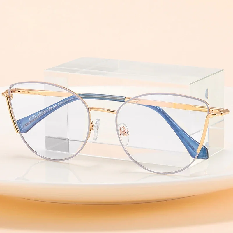 OLLYMURS Ретро модные очки по рецепту Сверхлегкий сплав в форме кошачьего глаза оптическая оправа для очков для мужчин женские очки 801070
