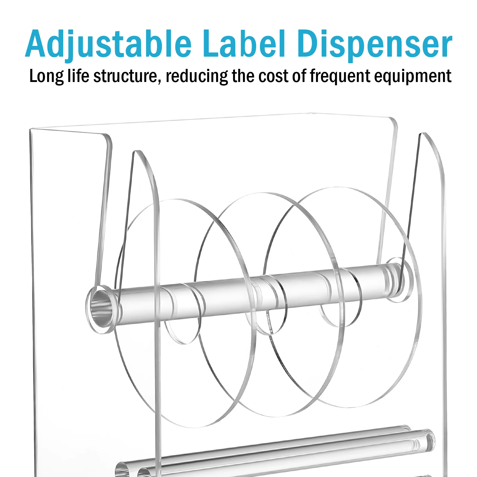 

Sticker Dispenser Adjustable Label Dispenser For Office And Home Clear Acrylic Sticker Roll Holder Organizer Label Applicator