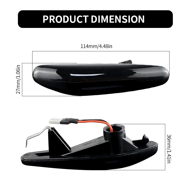 2PCS LED Dynamic Side Marker Lights Canbus For Alfa Romeo 166 1998 1999-2007 Smoked Lens Amber Turn Signal Lamps Car Accessories
