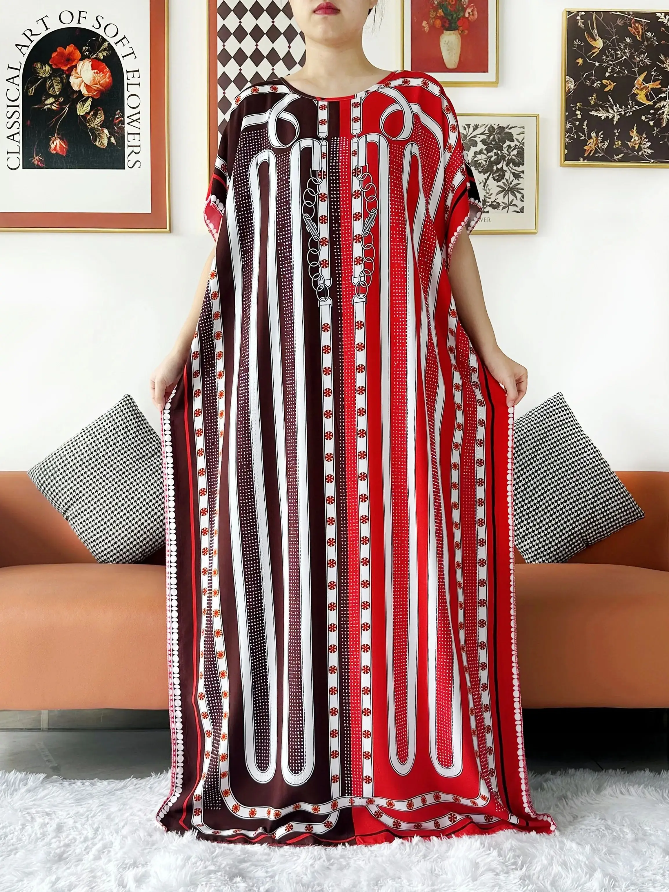 New Style African Summer Short Sleeve Dashiki Dress Big Scarf Loose Boubou Maxi Islam Women Casual Dress African Abaya Clothes