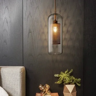 Modern Kaca Bola Liontin Lampu Nordic Samping Tempat Tidur Dapur Ruang Makan Lampu Gantung Lampu Suspensi Lampu Golden Designer