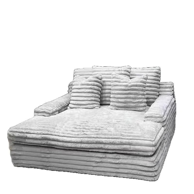 Vacuum compression Shar Pei dog sofa Italian minimalist lazy sofa thick strip cloud velvet villa large sofa bed