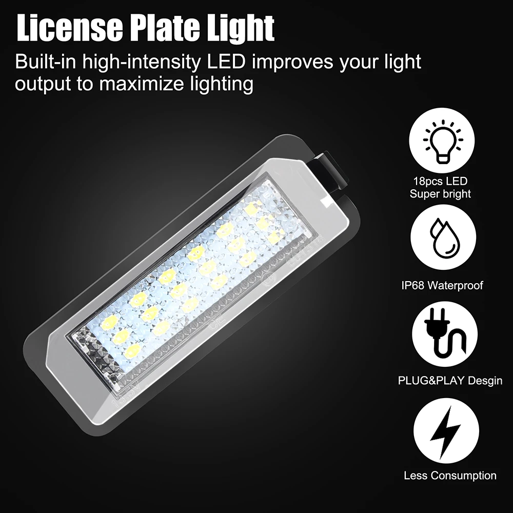 12V Biển Số Xe Đèn LED Tự Động Phụ Kiện Cho Skoda Ghế Leon Ibiza VW Golf 4 5 6 7 MK4 MK7 Passat CC Polo Scirocco