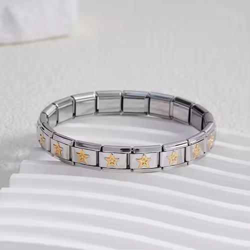 For Women Men Italian Charm Link 9mm Width Silver Gold Color Stainless Steel Bracelets on Hand DIY Making Jewelry Wholesale - Image 24