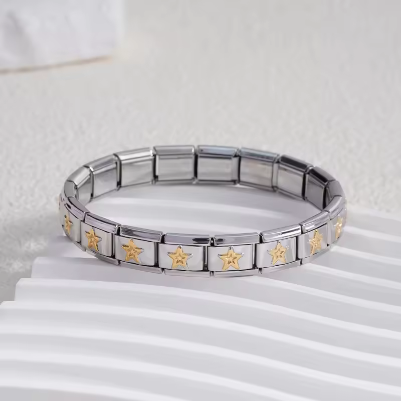 For Women Men Italian Charm Link 9mm Width Silver Gold Color Stainless Steel Bracelets on Hand DIY Making Jewelry Wholesale - Image 24