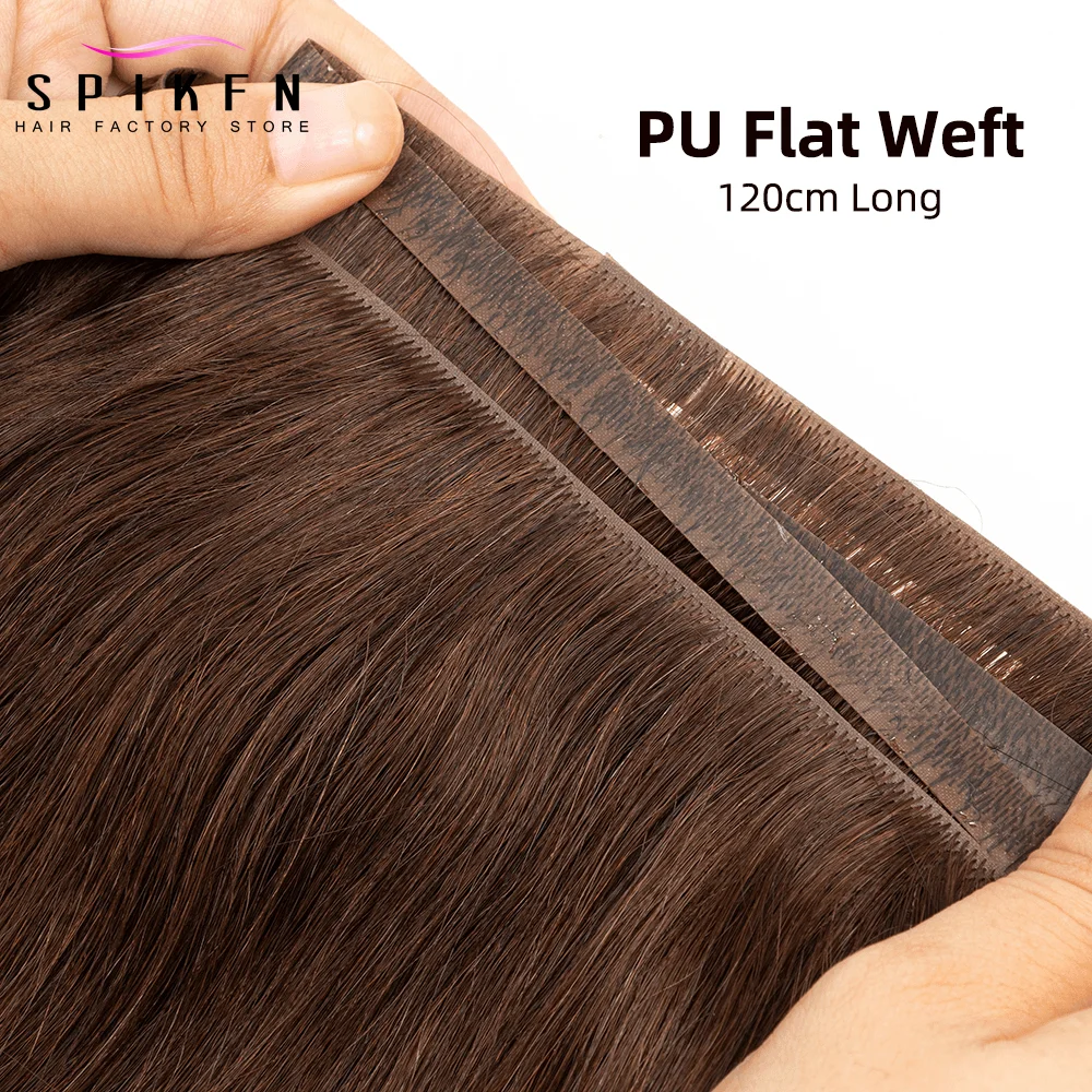 Rechte Lange PU Tape Inslag Human Hair Extensions 12 "-22" Blond Bruin PU Huid Tape in Haar Platte Inslag Naaien In MicroLinks Haar