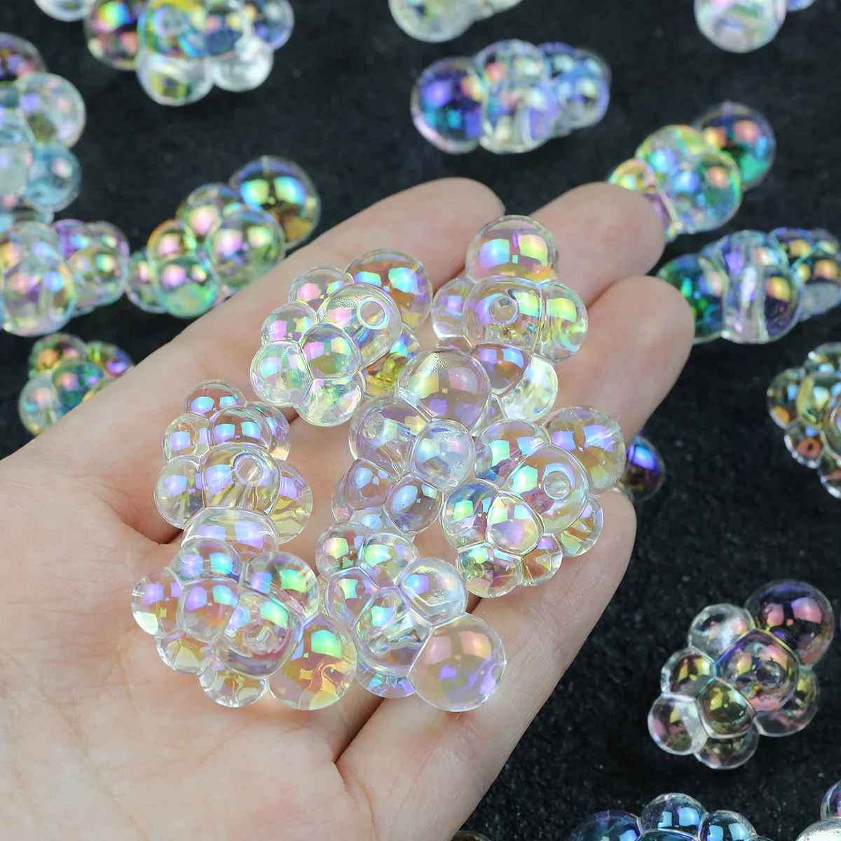 Acrylic Colorful Transparent Bubble Cloud Bead CCB Loose Spacer Beads For Jewelry DIY Bracelet Earring Accessorie17.5×25mm 10pcs