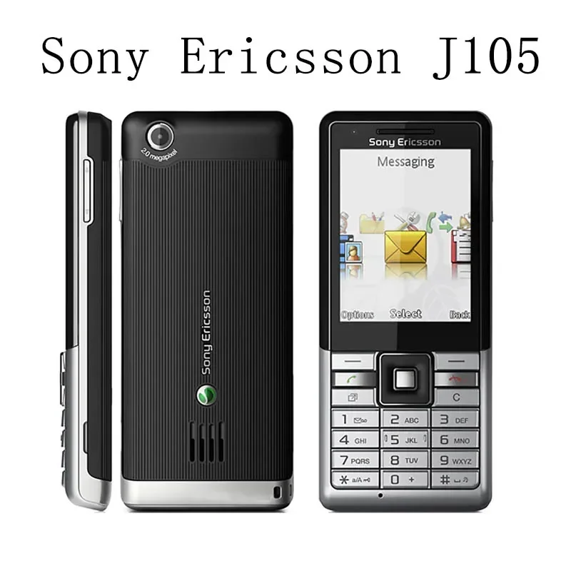 Unlocked Original Sony Ericsson J105 Naite 3G Bluetooth Mobile Phone 2.2'' Display 2.0MP FM Radio 2G GSM Cell Phone