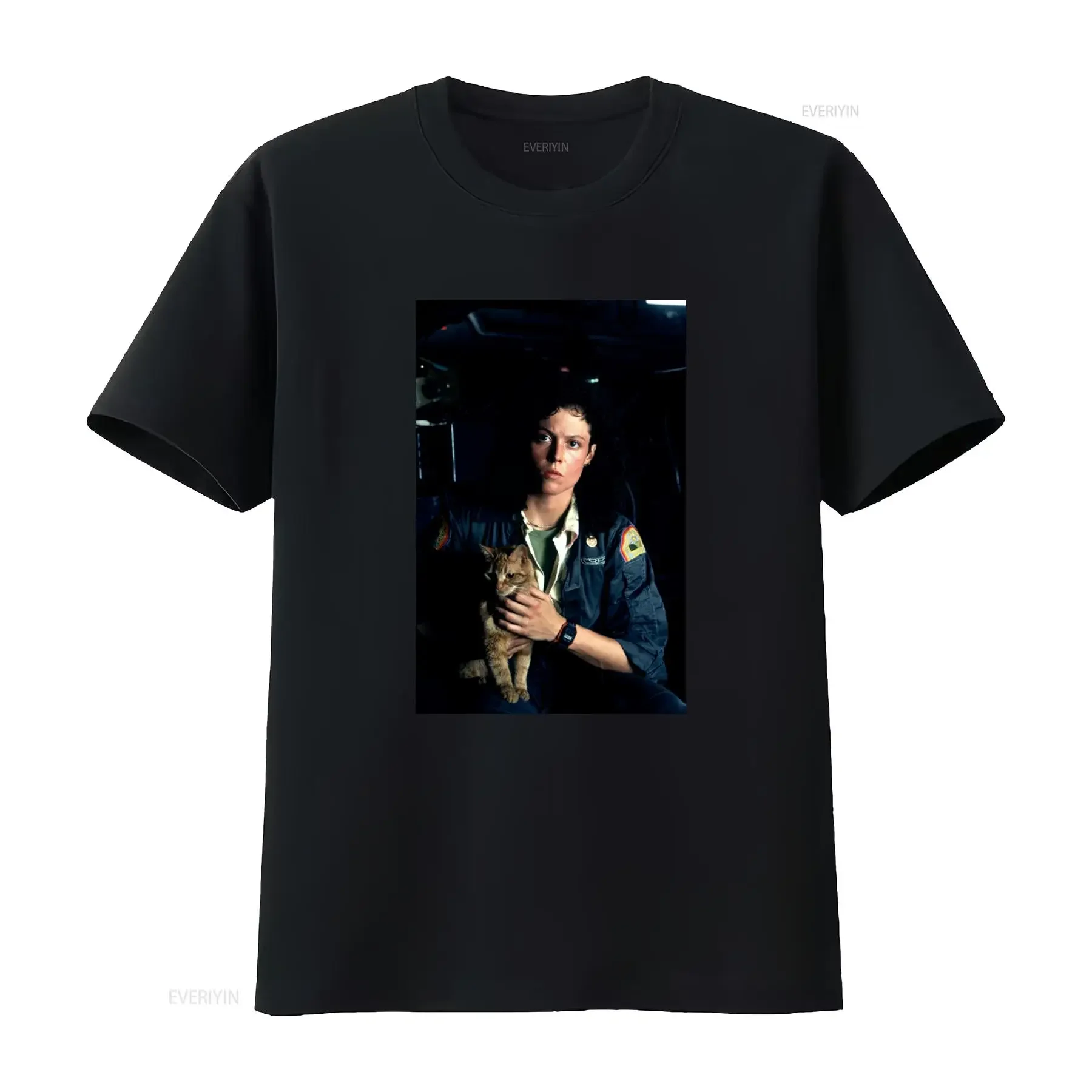 Alien Movie Inspired Ellen Ripley Jonsey Cat T Shirt Available in Sizes S 5XL Featuring Xenomorph Design vintage Washed