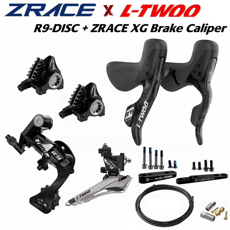 

LTWOO R9 - Disc 2x11s Road Hydraulic Disc Brake Groupset + ZRACE XG Flat Mount Brake Caliper, Carbon Fibre, 6 kit, R7020 R8020