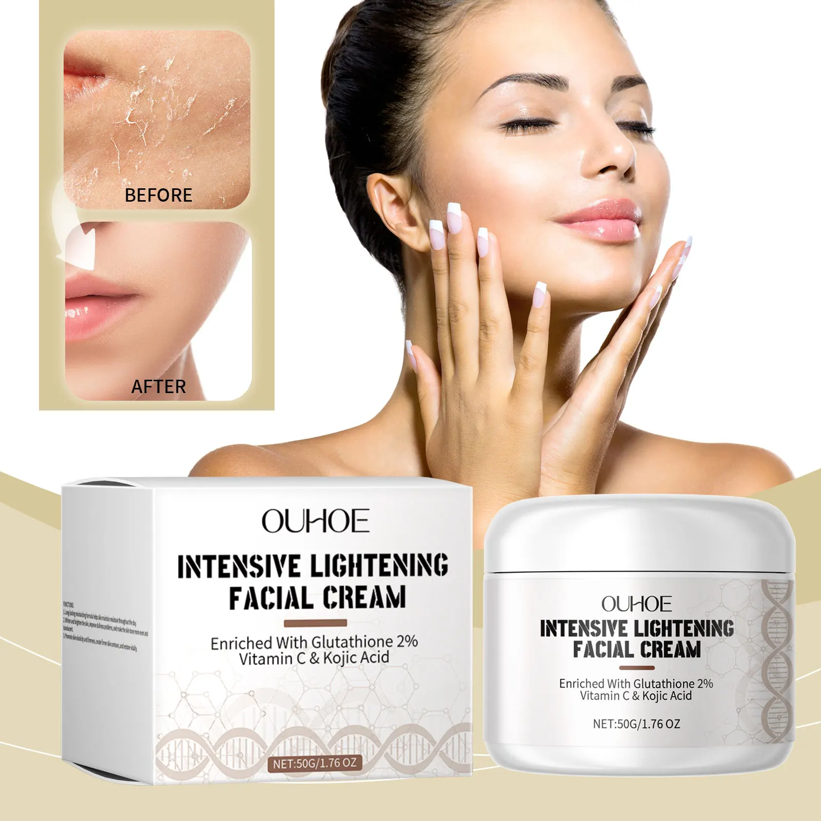 Facial moisturizing cream moisturizes, brightens, fades fine lines, tightens, smoothes and nourishes facial skin face cream