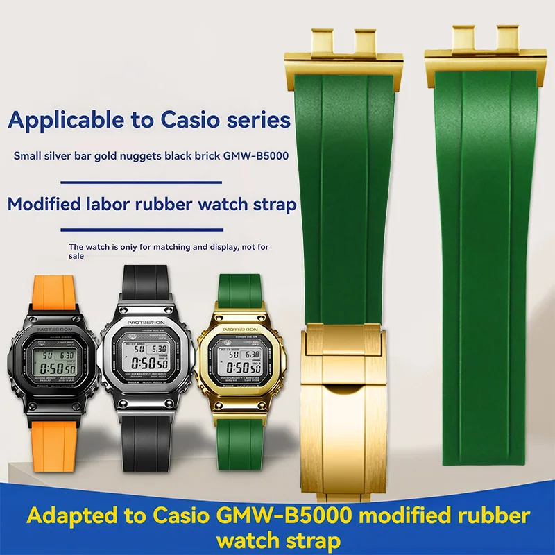 تعديل المطاط حزام الساعات ل كاسيو G-SHOCK GMW-B5000 GM-B2100 سلسلة الرياضة استبدال سوار الفرقة ساعة الرجال الملحقات