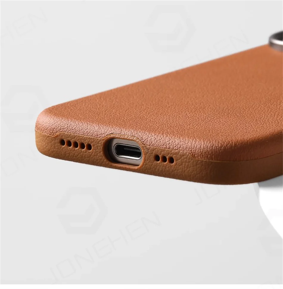 Luksusowe etui biznesowe ze skóry PU do iPhone'a 16 15 14 Pro Max 16p Magnetyczne ładowanie bezprzewodowe Wstrząsoodporne lekkie etui Slim Cover