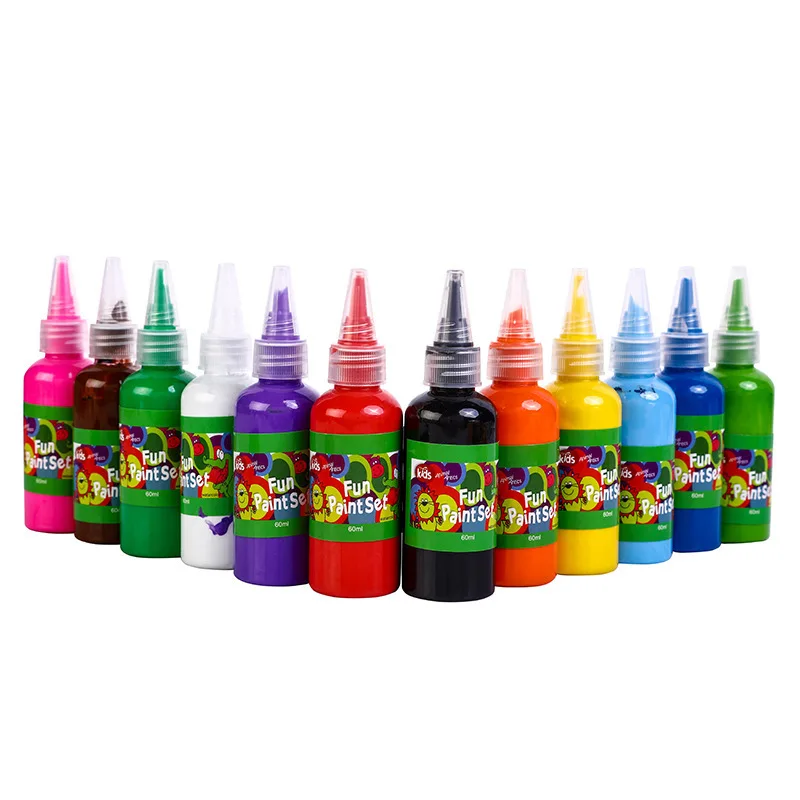 12 Colors 30ml Acrylic Paints Artist Student Drawing Pigment Office School Supply Child Fun Finger Painting Creative Stationery